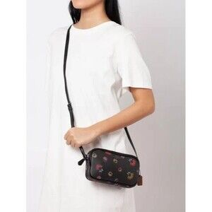 Coach Primrose Black w/ Floral Print Crossbody Bag